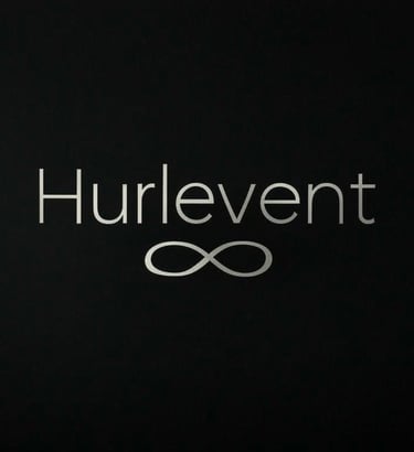 Hurlevent brand logo featuring silver typography and an infinity symbol on a black background.