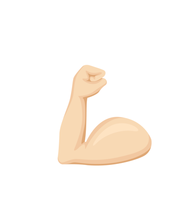 Un brazo musculoso que representa el esfuerzo y la mejora constante