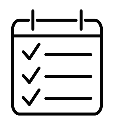 Símbolo de uma agenda, indicando agendamento simples e eficaz