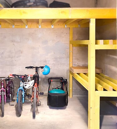 Mezzanine de garage Shelfi – La Garenne-Colombes – sapin et OSB 18 mm – gain de surface