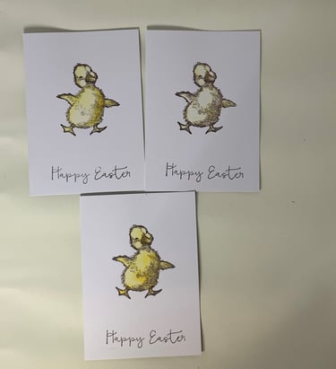 Watercolor Duckling Easter Cards