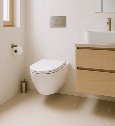 a bathroom with a toilet and a sink