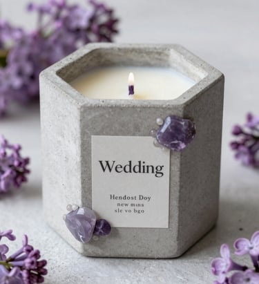 Cajas blancas personalizadas para recuerdos de boda, con cintas transparentes y etiquetas
