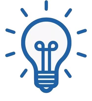 blue light bulb icon