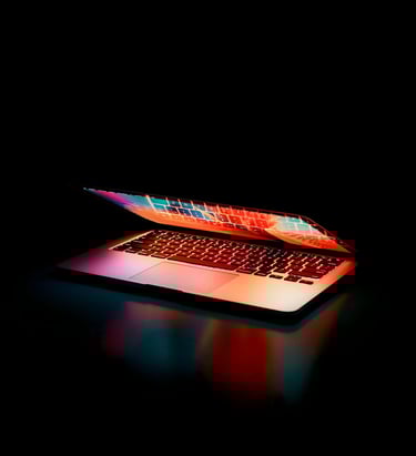 Une ouverture d'ordinateur portable
