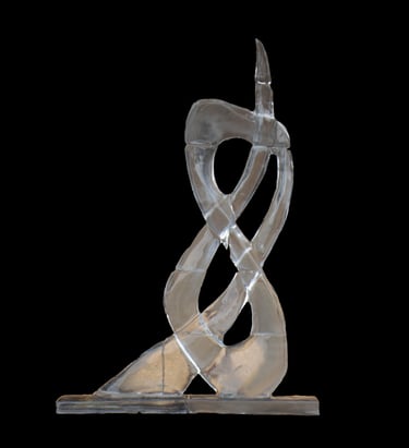 escultura de hielo abstracta por sancho sculpture