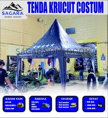 Tenda krucut ukuran 3x3m untuk pandawara