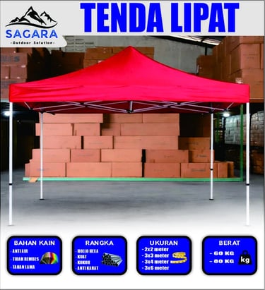 Tenda lipat berbagai macam ukuran dari mulai standar sampai premium