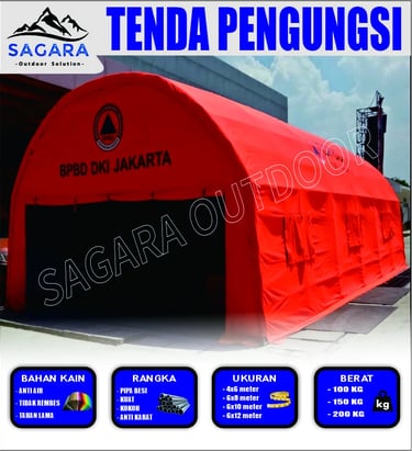tenda pengungsian ukuran 6x12m BPBD DKI JAKARTA