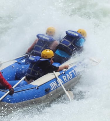 Exciting white water rafting adventure tour featuring professional guides navigating river nile