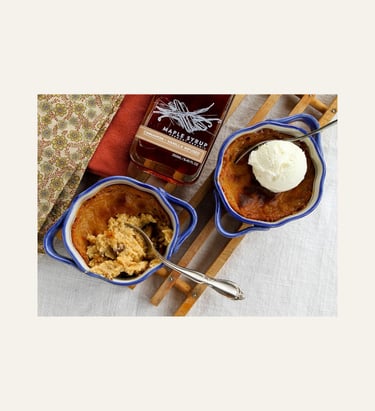 Runamok Maple Syrup near two containers with dessert