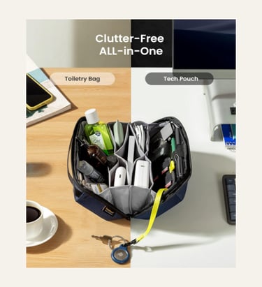 tomtoc Electronic Organizer Accessory Pouch for MacBook Charger, Cables, Power Bank, Hard Drive