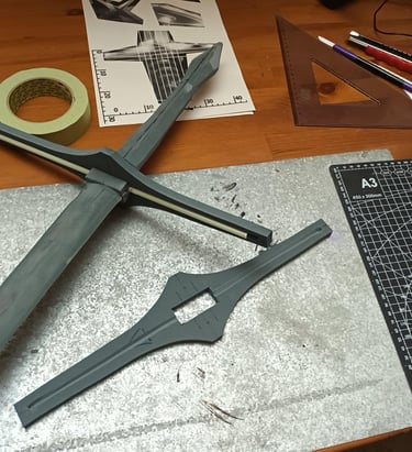 knights sword for cosplay made of EVA and fiberglass rod