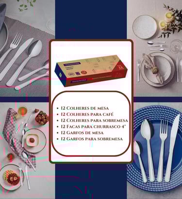 Faqueiro Tramontina Aço Inox Facas Churrasco Búzios 72 Peças