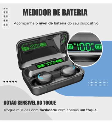 Fone F9-5 Sem fio - Bluetooth - Carregador de celular - O melhor F9 do mercado