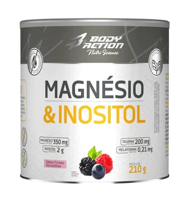Magnésio Inositol 210g + Melatonina Body Action 