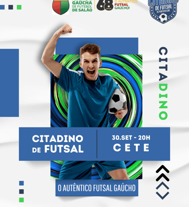 arte de propaganda para o citadino de futsal de porto alegre 