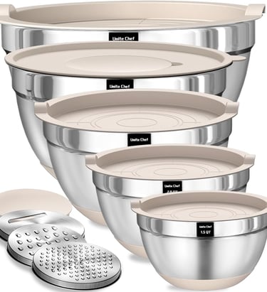 Metal Mixing Bowls with lids