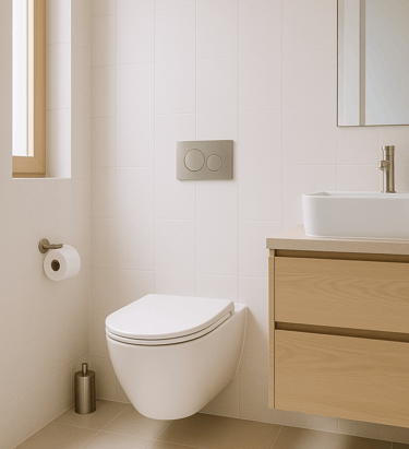 a bathroom with a toilet and a sink