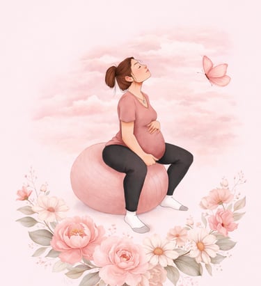 Esercizi dolci in gravidanza su palla fitness, corso pre parto a Terni