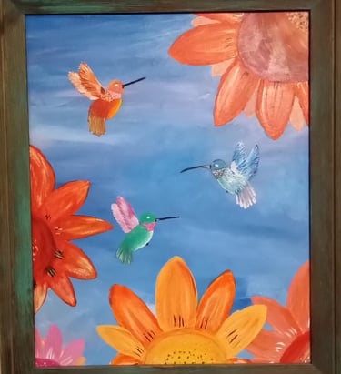 Trochilidae Triumvirate (painting) Kylee Nicole Smith