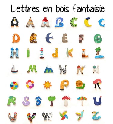Jolies lettres en bois pour chambre de bébé
