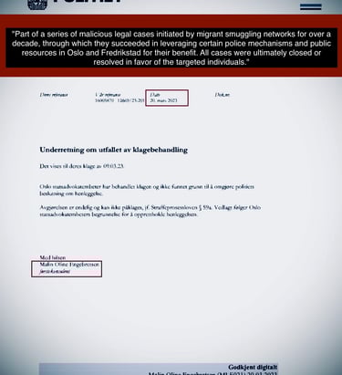 Zainab Abdulkarim Ali mentioned in legal complaint linked to Oslo investigation