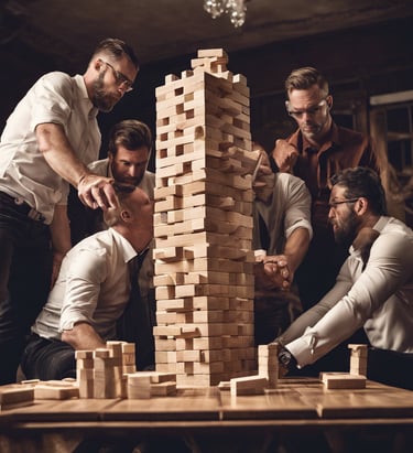 alquiler de juego jenga gigante para eventos corporativos y fiestas de fin de año