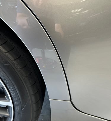 Silver Lexus ES350 PPF removed