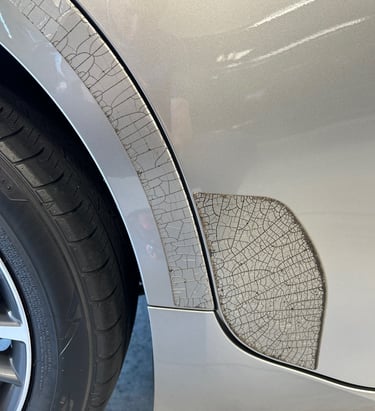 Silver Lexus ES350 damaged PPF