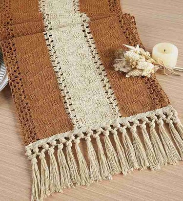 Bohemian Table Runner for Dining Room: Stylish, Eco-Friendly & Handcrafted Decor