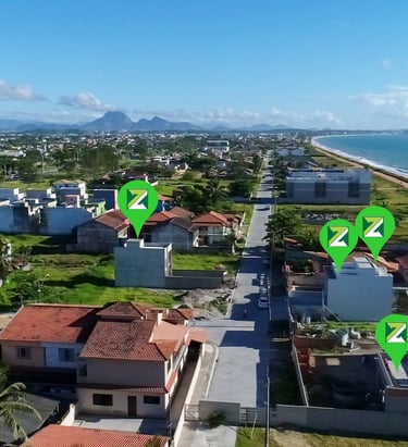 a beachfront home with a lot of green arrows