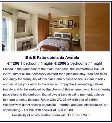 quinta da Avarela Bernard R L Delétrée location touristique au Portugal