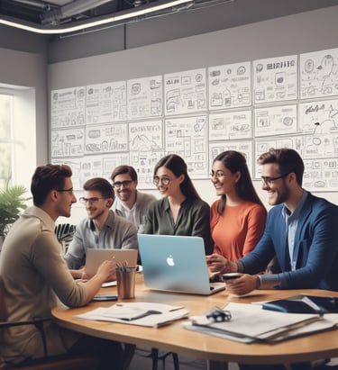 a man riding a skateboard down a street next to tall buildings