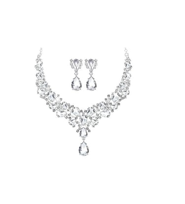 Hicarer Crystal Jewelry Set for Women Bridal Wedding