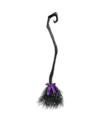 55'' Witch Broom with Ribbons for Kids Halloween Witches Broomstick