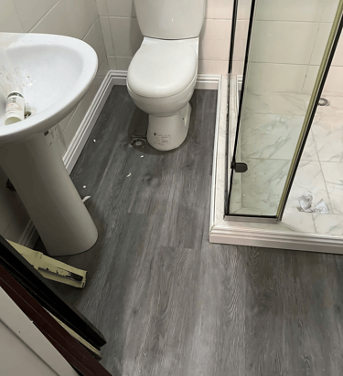 spc flooring installed in bathroom