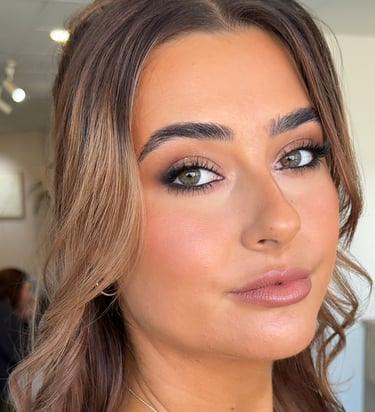 bronze smokey eye makeup glam model