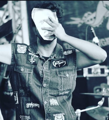 Satyajit Gargori, vocalist of Pune based metal band - Dead Exaltation performing in 2016.