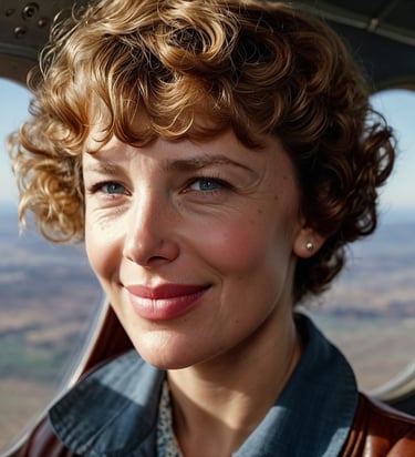 Amelia Earhart Flying