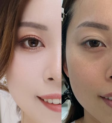香港婚禮新娘化妝師妝前妝後對比-眼型調整