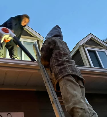 Nettoyage de gouttière avec air