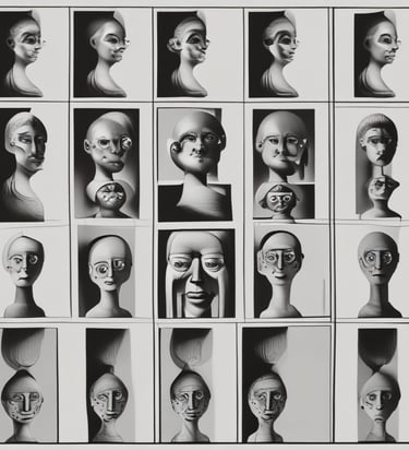 a series of photographs of a series of portraits of people with different facial expressions