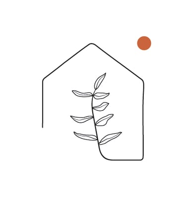 Logo picto Atelier Linoë, architecture interieur, design, maison, minimaliste, trait, filaire