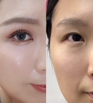 香港婚禮新娘化妝師妝前妝後對比-眼型調整