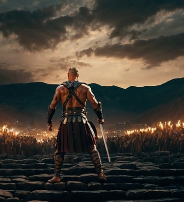 Spartacus leading the slave revolt against the Roman Empire