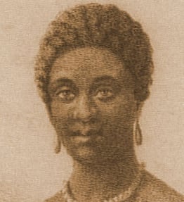 Drawing of Phyllis Wheatley the first Black author published i the UK.