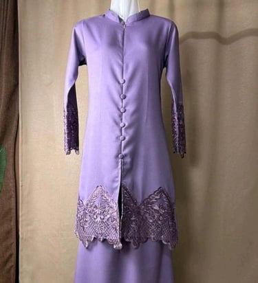 Baju Kurung Lace Como Crepe