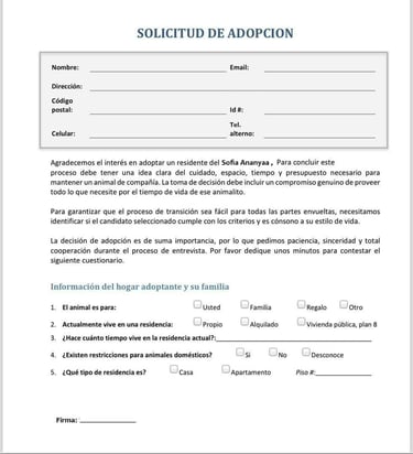 Solicitud de Adopción 