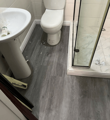 spc flooring installed in bathroom